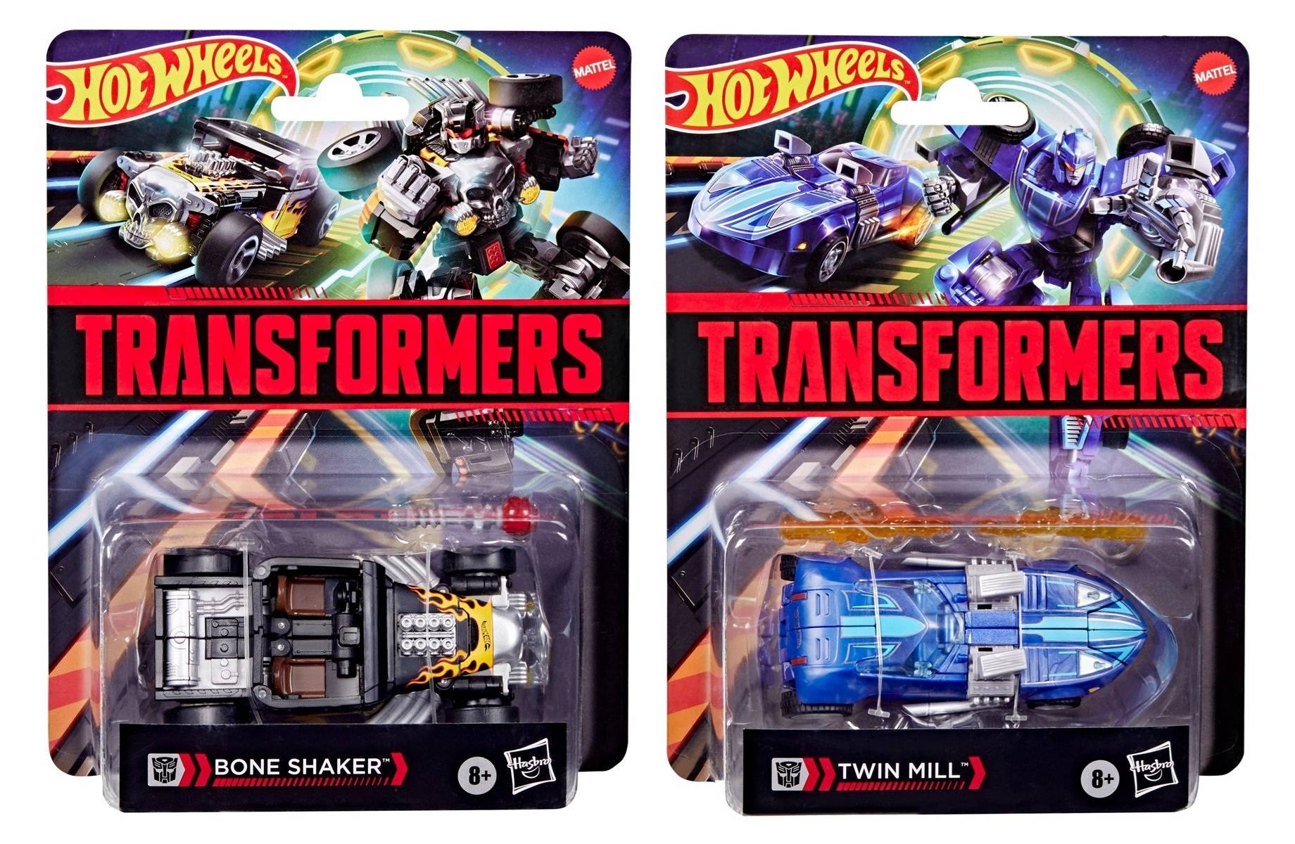 Transformers X Hotwheels Bone Shaker & Twin Mill set of 2